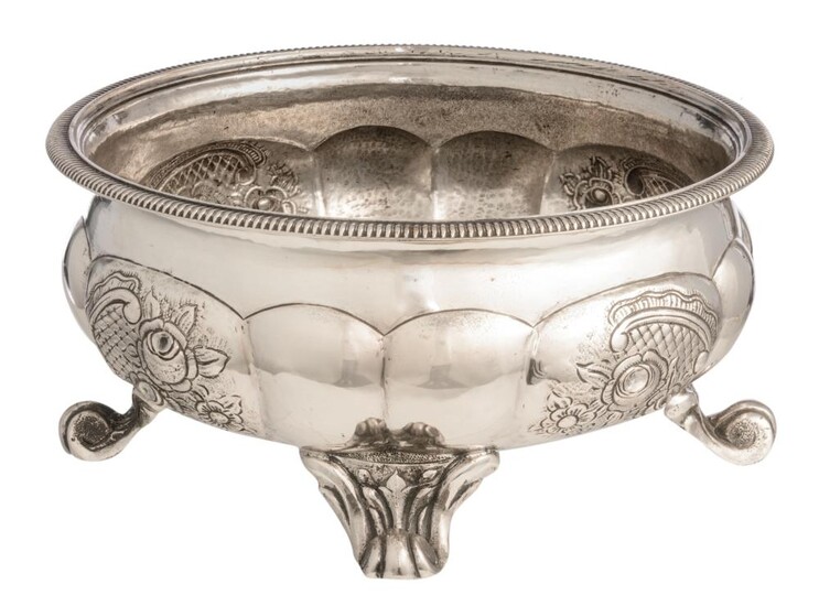 A 19thC Austro-Hungarian silver planter, Ø on top 24,4 cm - weight c. 1.380 g.