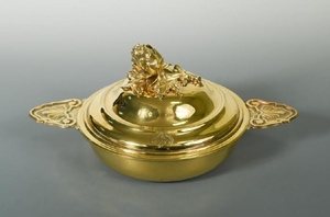 A 20th century French metalwares silver gilt covered