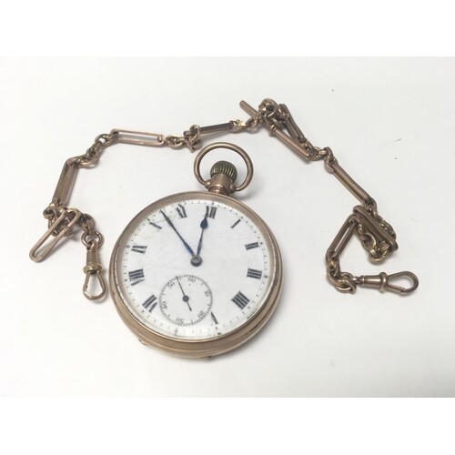 A 9ct gold open faced Criterion pocket watch along with a 9c...