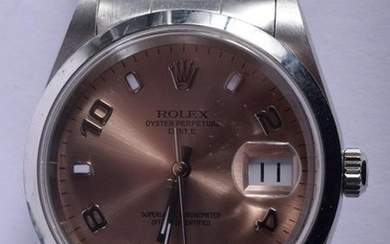 A BOXED ROLEX OYSTER PERPETUAL DATE STAINLESS STEEL