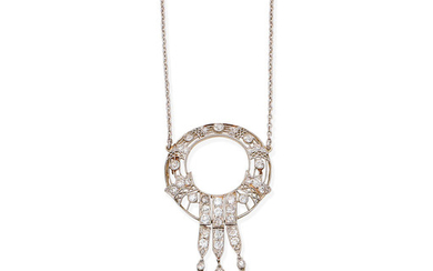 A Belle Époque diamond pendant necklace,, circa 1910