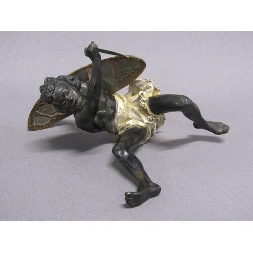 A Bergman Geschutzt painted and patinated bronze figure of a...