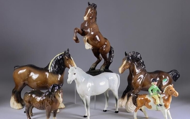 A Beswick Pottery Model of a Rearing Welsh Cob,...