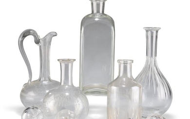 A COLLECTION OF 19TH CENTURY AND LATER GLASS DECANTERS