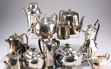 A COLLECTION OF SILVER-PLATE, including cocktail