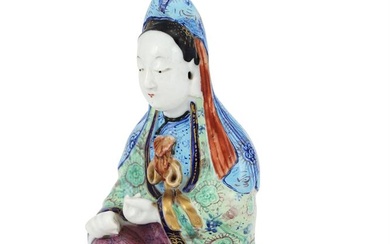 A Chinese Famille Rose model of Guanyin