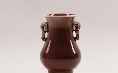 A Chinese Glazed Porcelain Vase with Double Ears