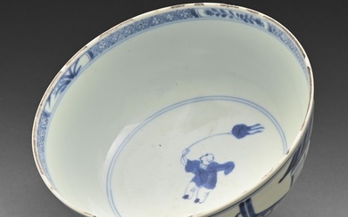 A Chinese blue and white bowl, Qing dynasty, 18th / 19th c, ...