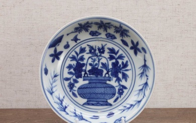 A Chinese blue and white saucer