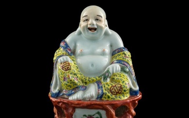 A Chinese famille rose Buddha figure, Republic period