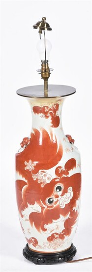 A Chinese vase painted with an air dragon