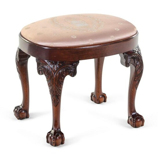 A Chippendale Style Carved Mahogany Footstool