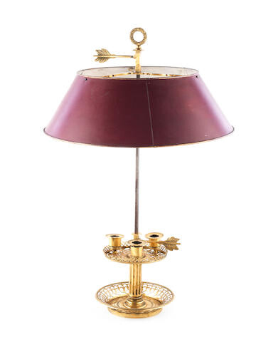 A Directoire Gilt-brass Bouillotte Lamp