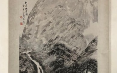 A Fabulous Chinese Ink Painting Hanging Scroll By Fu Baoshi
