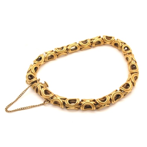 A Fancy Link Bracelet, of openwork design, to snap clasp, st...