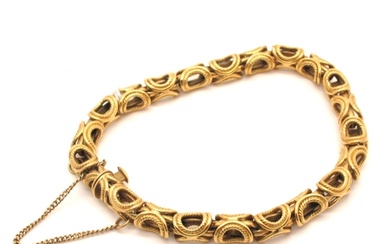 A Fancy Link Bracelet, of openwork design, to snap clasp, st...