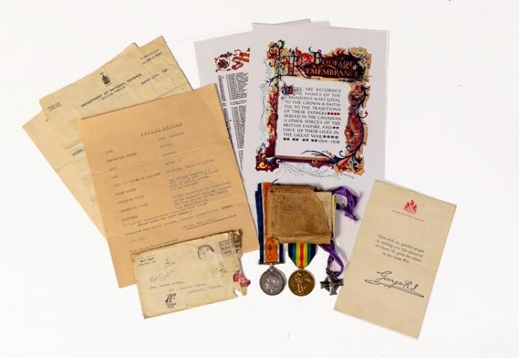 A First World War Casualty Group of Medals, awarded to...