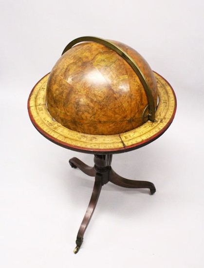 A GOOD GEORGE III CELESTIAL GLOBE ON STAND by NEVIL