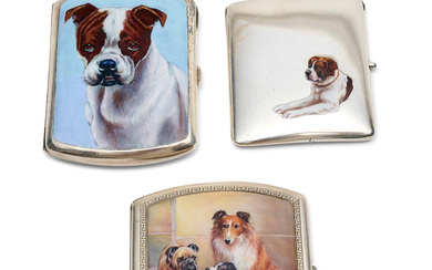 A GROUP OF THREE ENAMELLED CASES