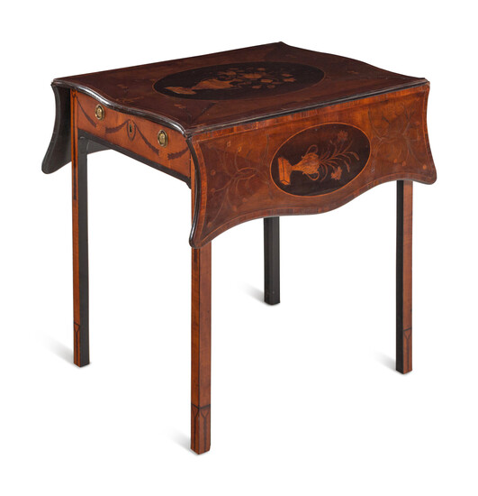 A George III Mahogany and Marquetry Pembroke Table in the Manner of Ince and Mayhew