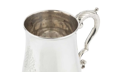 A George III silver pint mug, of baluster form, with...