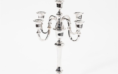 A German silver five-light candelabrum With the mark...