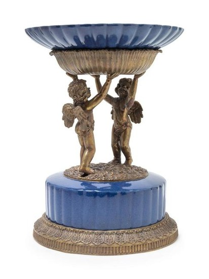 A Gilt Bronze Mounted Porcelain Center Bowl