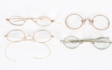 A Group of Antique Spectacles, One 14k Gold