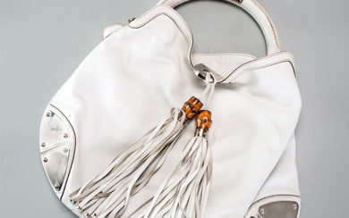 A Gucci White Leather Small Indy Babouska Bag, 2014