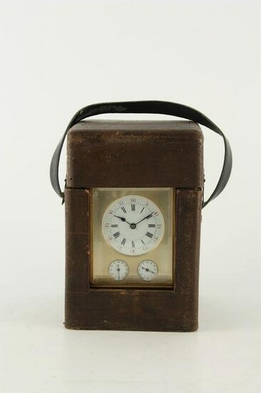 A LARGE AND UNUSUAL 19TH CENTURY FRENCH CARRIAGE CLOCK