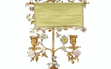 A LOUIS XV ORMOLU-MOUNTED MEISSEN, FRENCH PORCELAIN AND LACQUER ENCRIER, MID-18TH CENTURY AND LATER