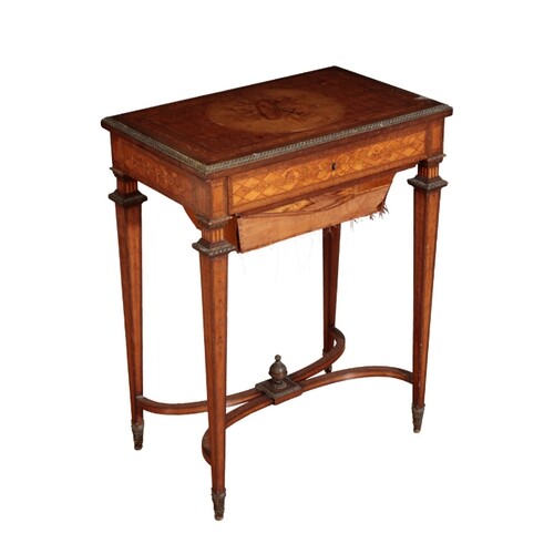 A LOUIS XV STYLE MARQUETRY WORK TABLE second half of the 19t...