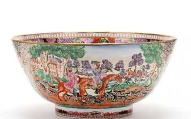 A Large Chinese Export Porcelain Mandarin Palette Fox