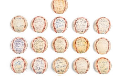 A Large Group of Assorted 1960s-2000s Los Angeles / California Angels Team Signed Autograph Baseball