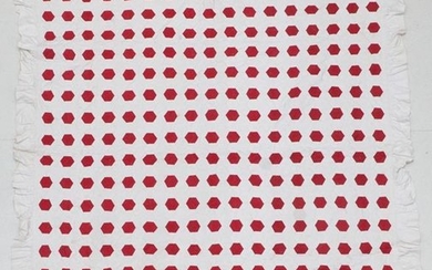 A Late 19th Century Turkey Red and White Cotton Hexagonal...