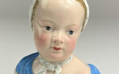 A Meissen Decorated Porcelain Bust of Marie De Bourbon