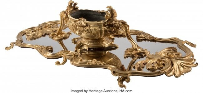 A Monumental French Louis XV-Style Gilt Bronze S