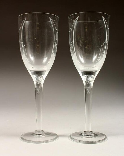 A PAIR OF LALIQUE GLASSES in original fitted box.