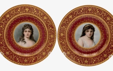 A PAIR OF ROYAL VIENNA STYLE PORTRAIT PLATES
