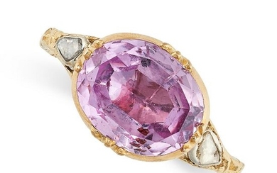 A PINK TOPAZ AND DIAMOND RING, 19TH CENTURY AND LATER