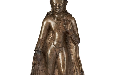 A RARE COPPER ALLOY FIGURE OF BUDDHA NEPAL, LICCHAVI PERIOD, 9TH CENTURY