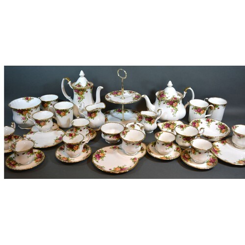 A Royal Albert Old Country Roses pattern part tea and coffee...