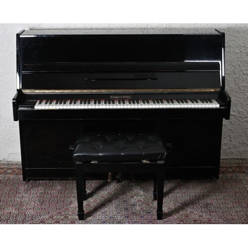 A SANGLER & SOHNE EBONISED CASE UPRIGHT PIANO steel frame an...