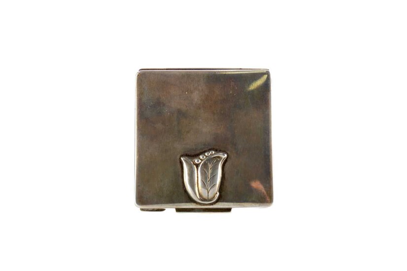 A STERLING SILVER SQUARE COMPACT BY GEORG JENSEN