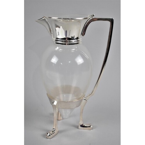 A Silver Plated and Glass Jug Stamped Designed by Dr C Dress...
