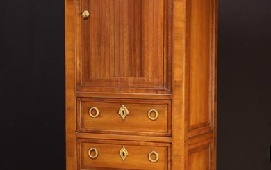 A Tall Slender 20th Century Cabinet in the Charles X Style, having a timber front compartment above