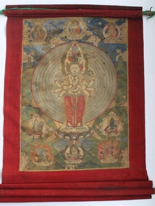 A Thangka of Avalokiteshvara 19th century.