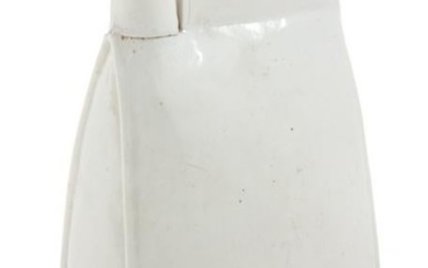 A White Glazed Stoneware Flask Height 11 in., 28 cm.
