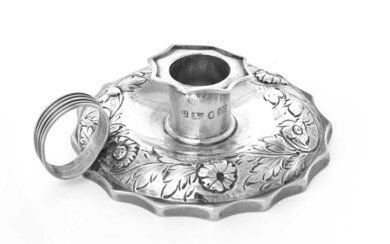 A William IV Silver Chamber Candlestick by Thomas, James and Nathaniel Creswick, Sheffield, 1834