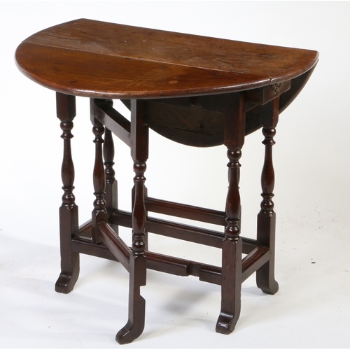 A William and Mary oak gateleg occasional table, circa 1690 ...